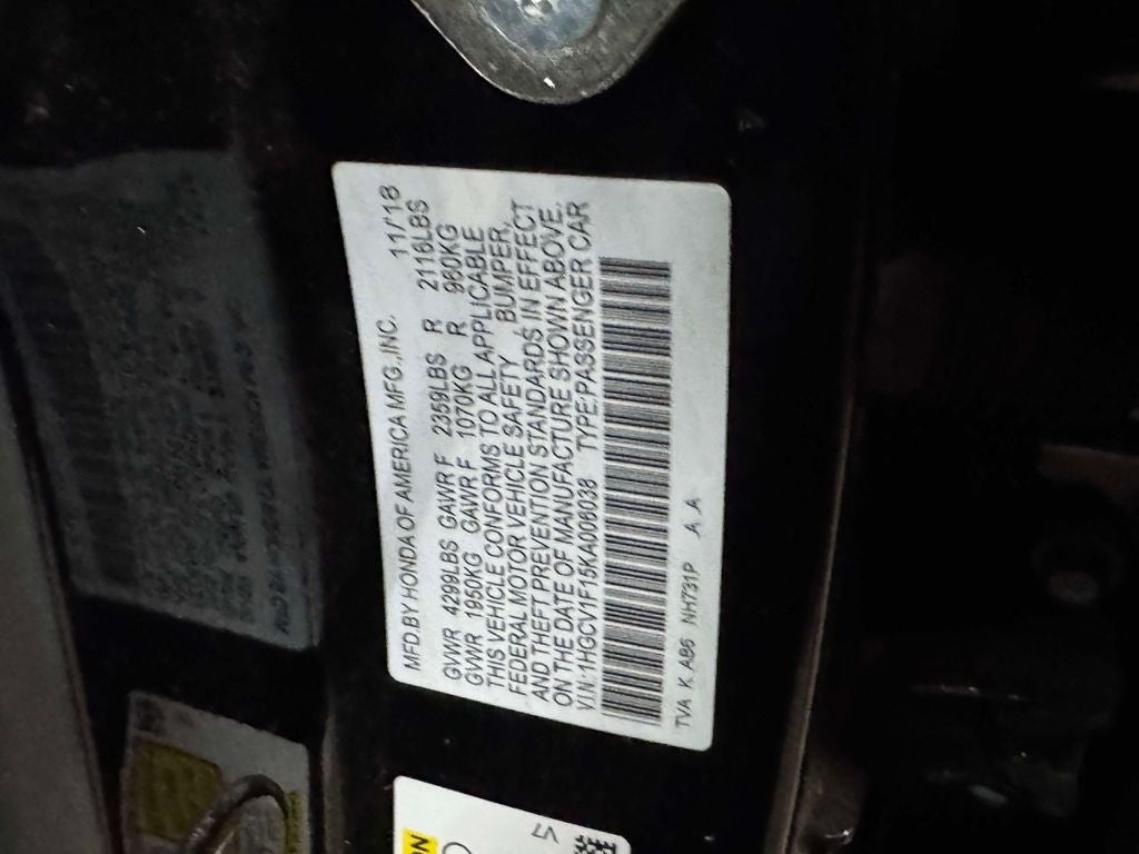 2019 Honda Accord LX 1.5T