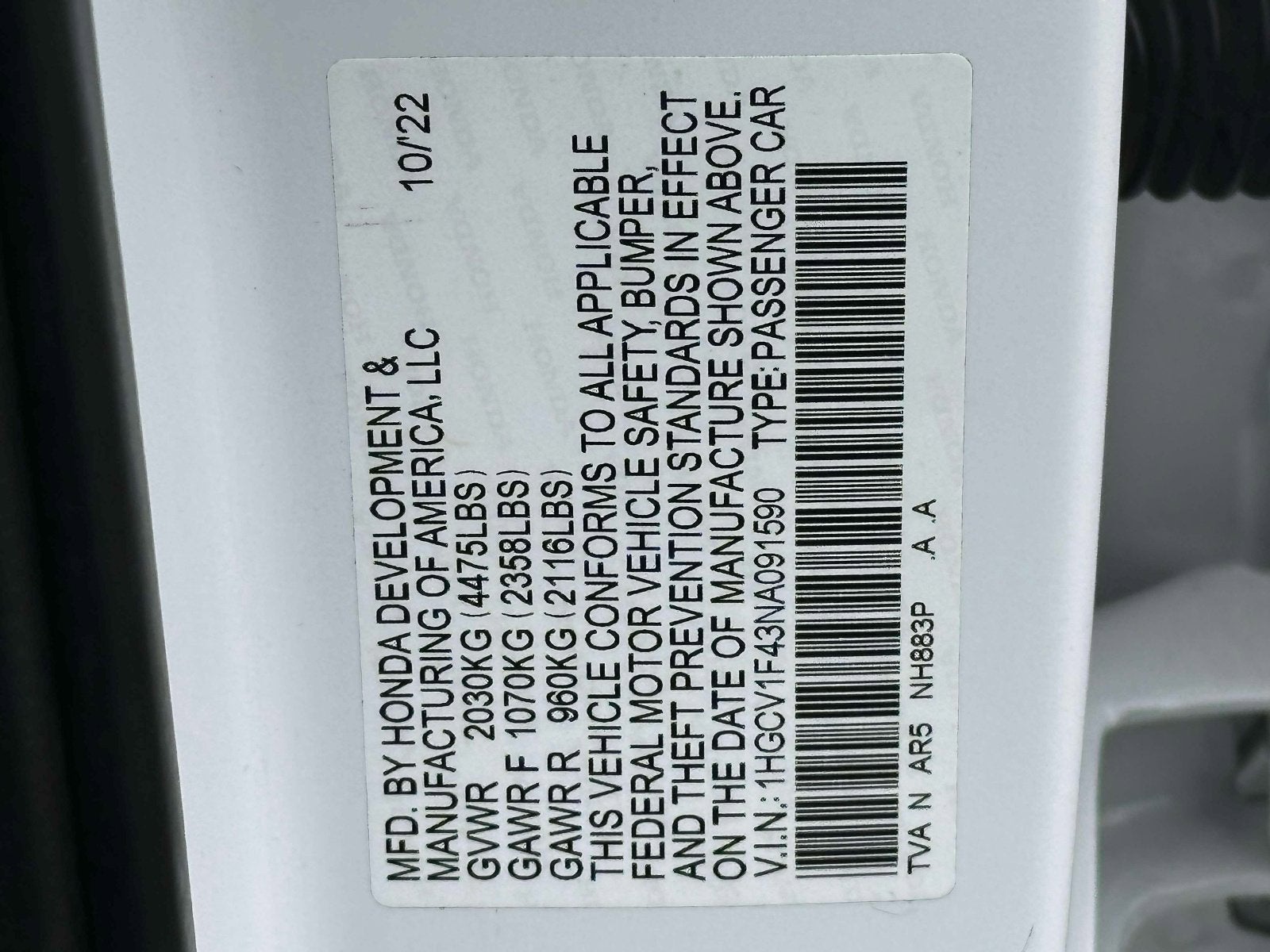 2022 Honda Accord Sport SE