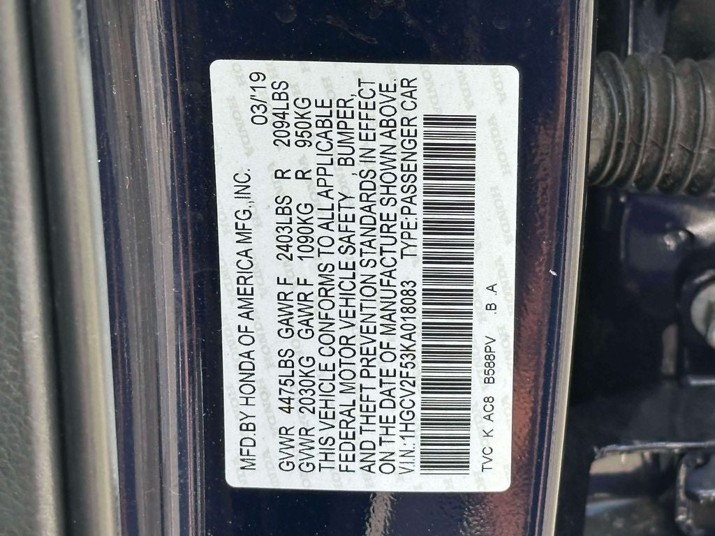 2019 Honda Accord EX-L 2.0T