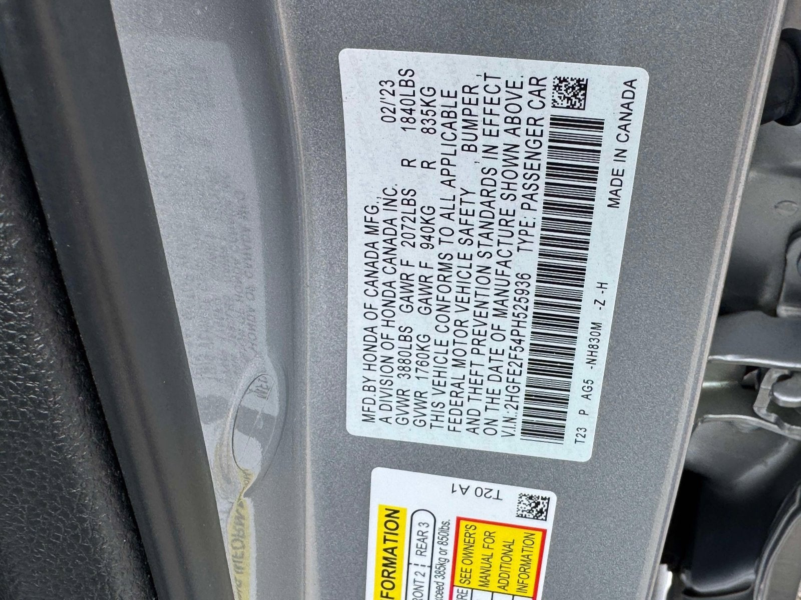 2023 Honda Civic Sport