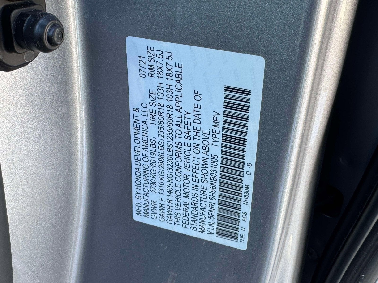 2022 Honda Odyssey EX