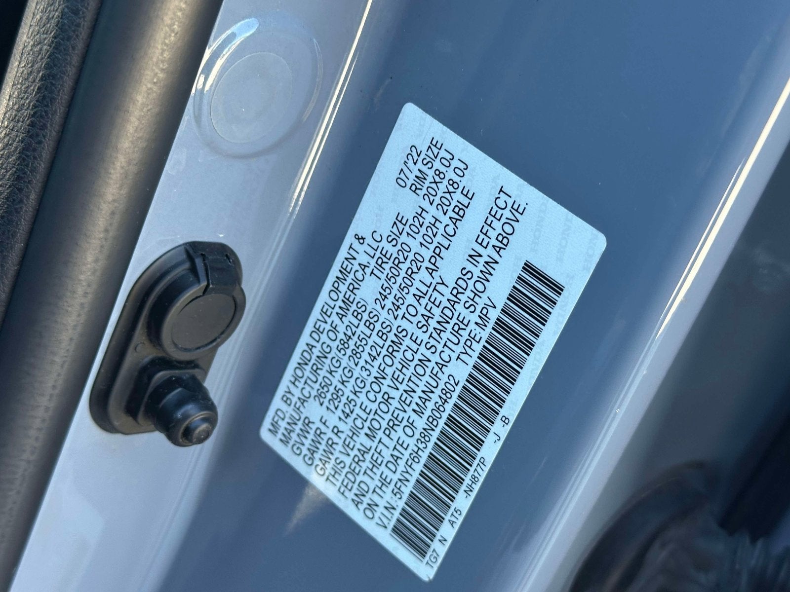 2022 Honda Pilot Sport