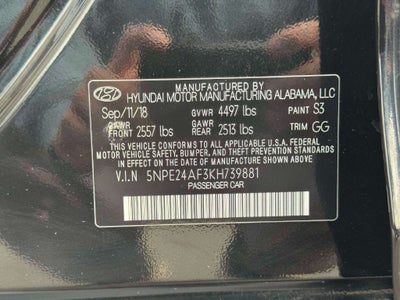 2019 Hyundai Sonata SE