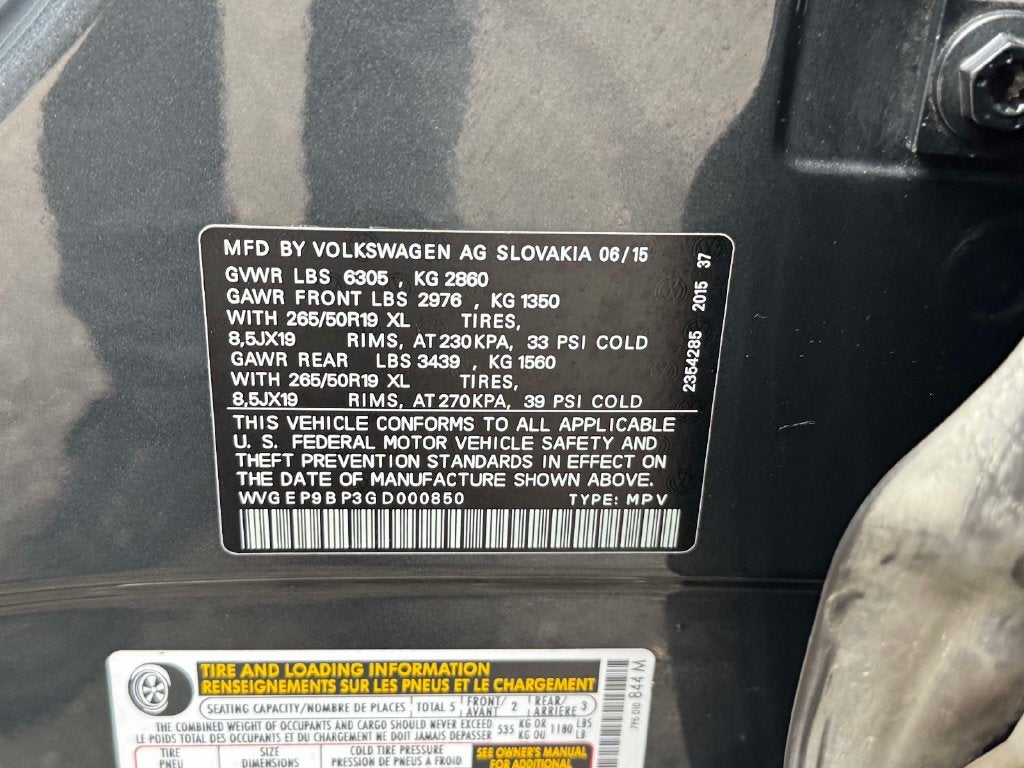 2016 Volkswagen Touareg V6 TDI Sport