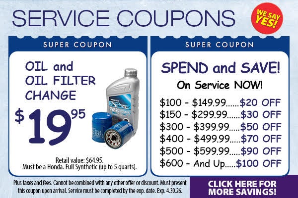 Honda Service Coupons!