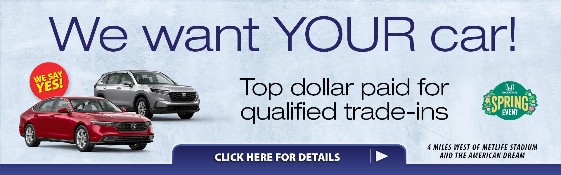 We Want Your Trade In