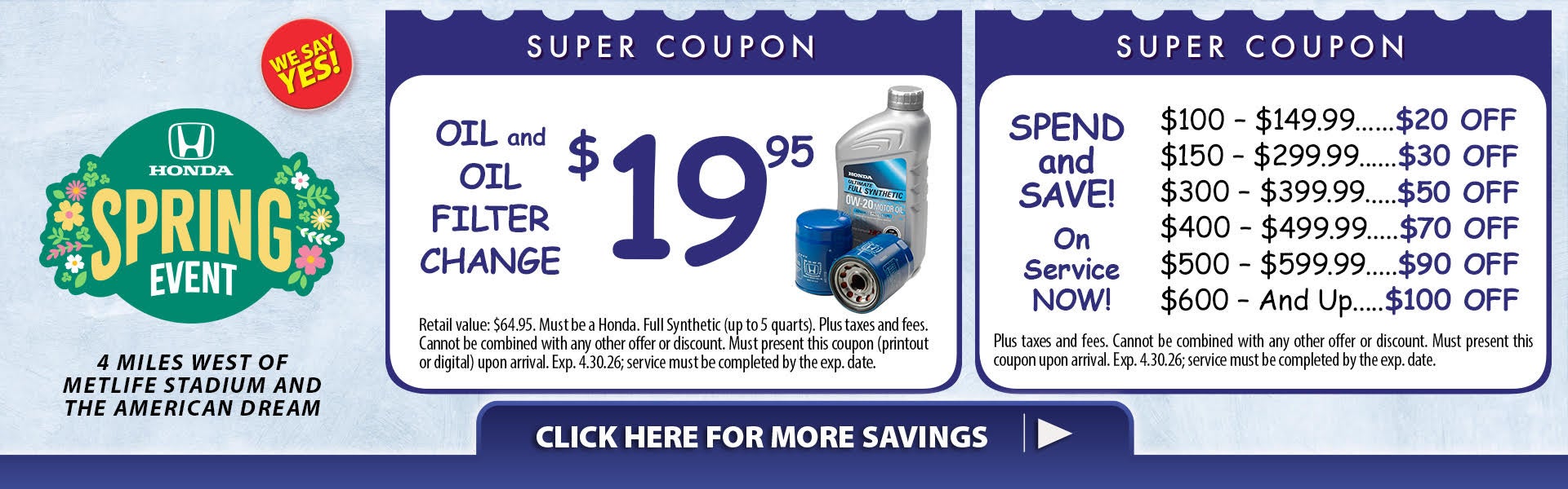 Honda Service Coupons!