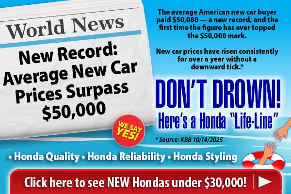 New Hondas Under $30,000! 