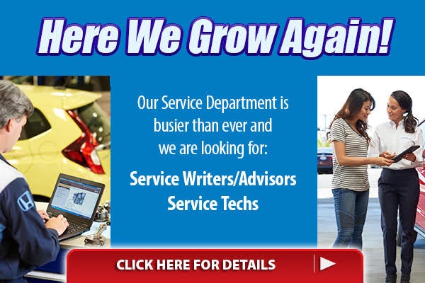 Service Department Employment Opportunities