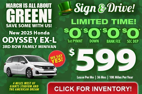 2025 Honda Odyssey Sign & Drive Lease Special!
