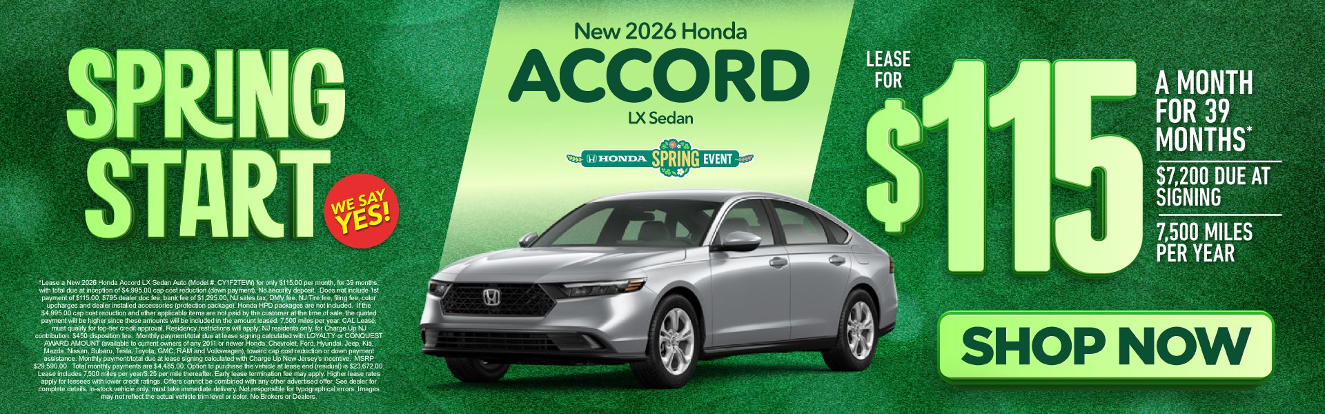 New 2026 Honda Accord LX Sedan	"Lease for $115/mo for 39 mos