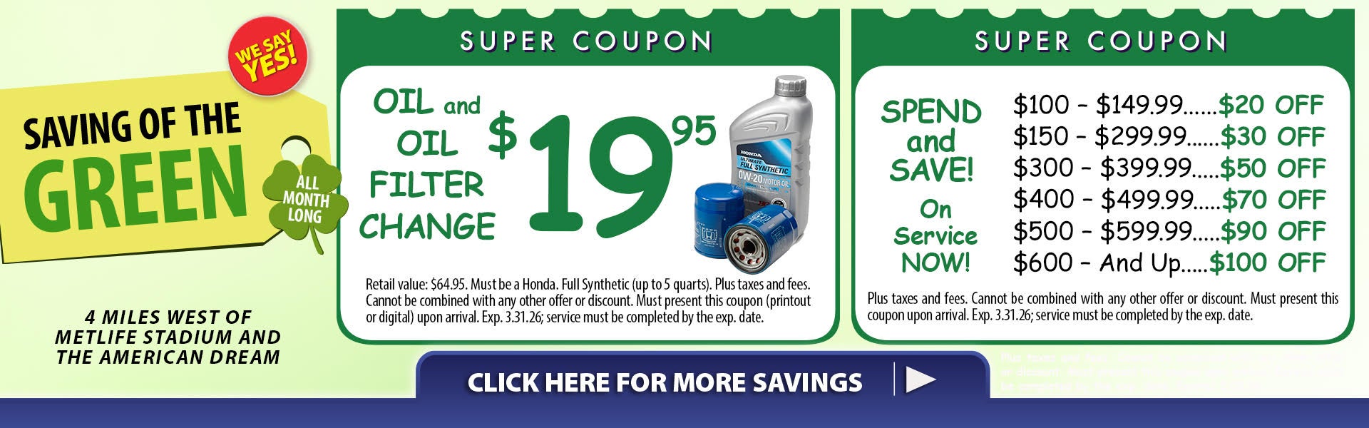 Honda Service Coupons!