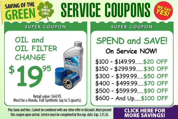 Honda Service Coupons!