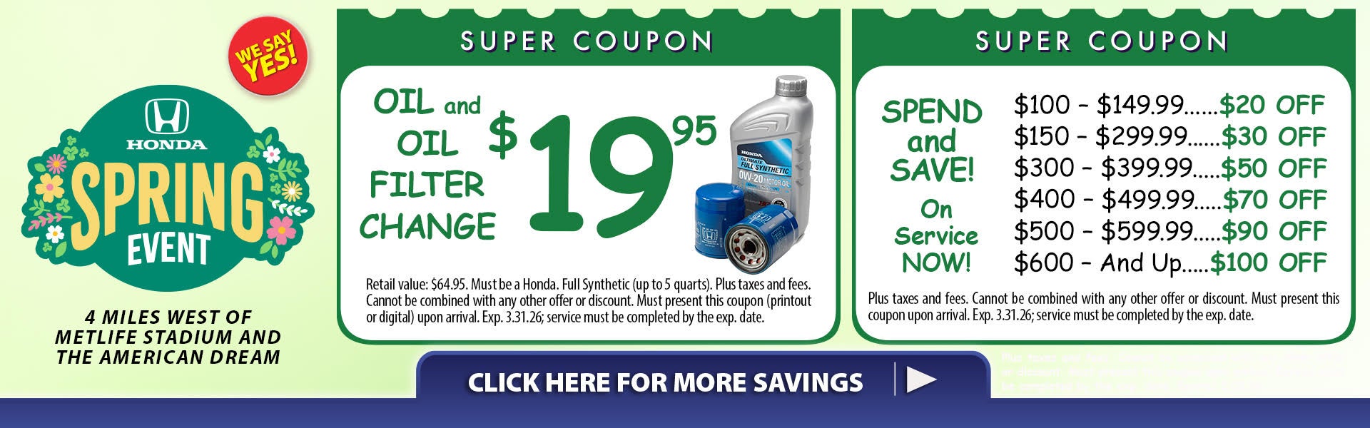 Honda Service Coupons!