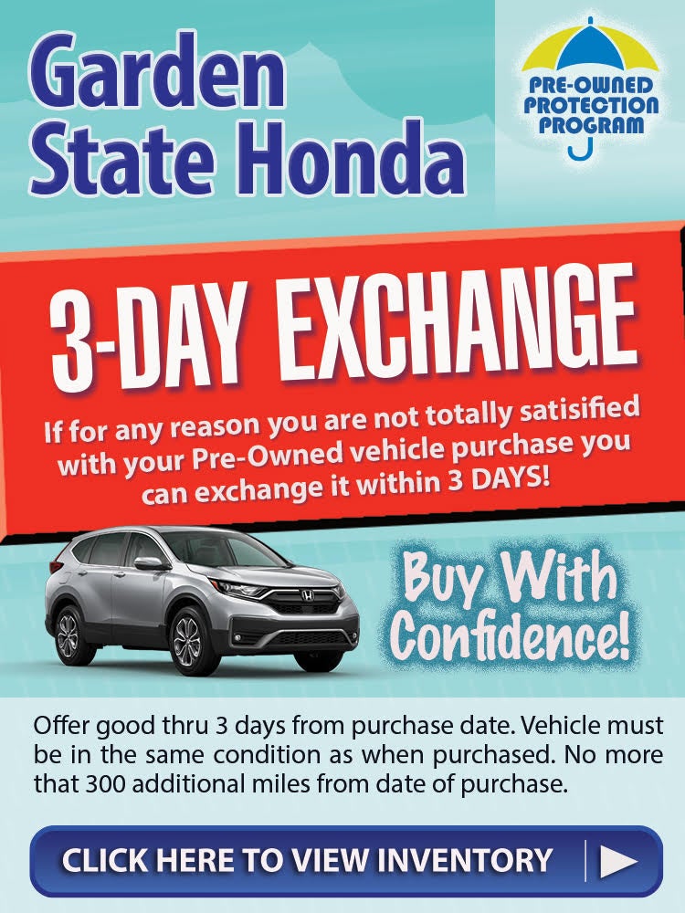 3 day exchange offer if you are not satisfied with your pre-owned vehicle purchase you can exchange it within days with vehicle being in same condition as when purchased and no more than 300 additional miles from date of purchase
